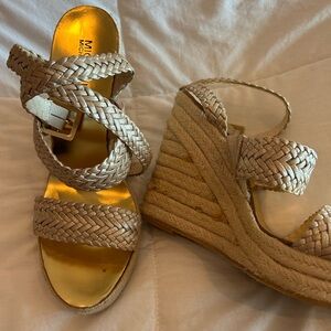Michael Kors Braided Beige Wedges